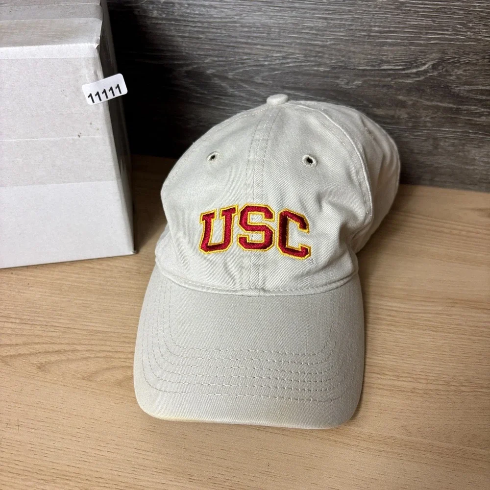 USC Trojans Hat Cap Strap Back Brown Tan California Football Adjustable